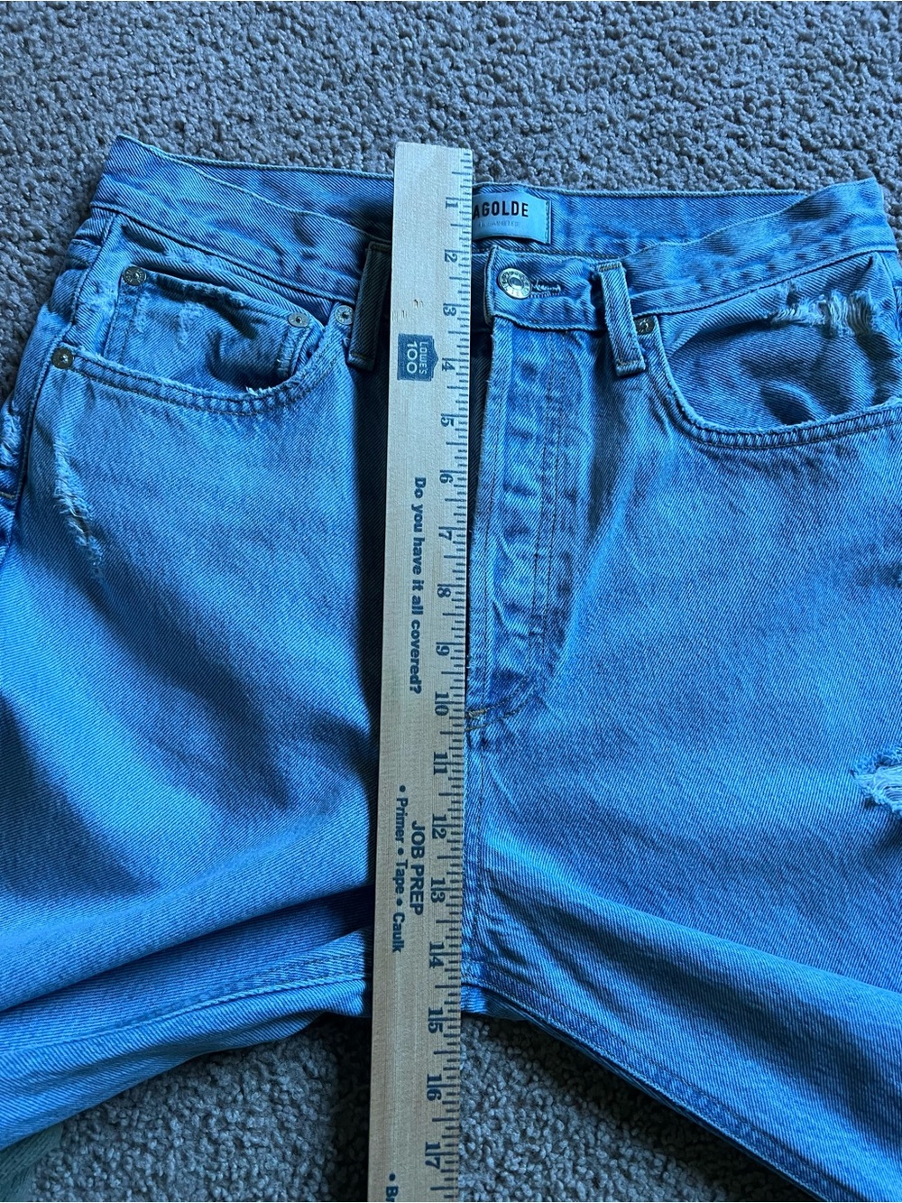 AGOLDE 90s Mid Rise Loose Fit Distressed Jeans in Fall Out Light Wash Size 27 - Picture 9 of 10